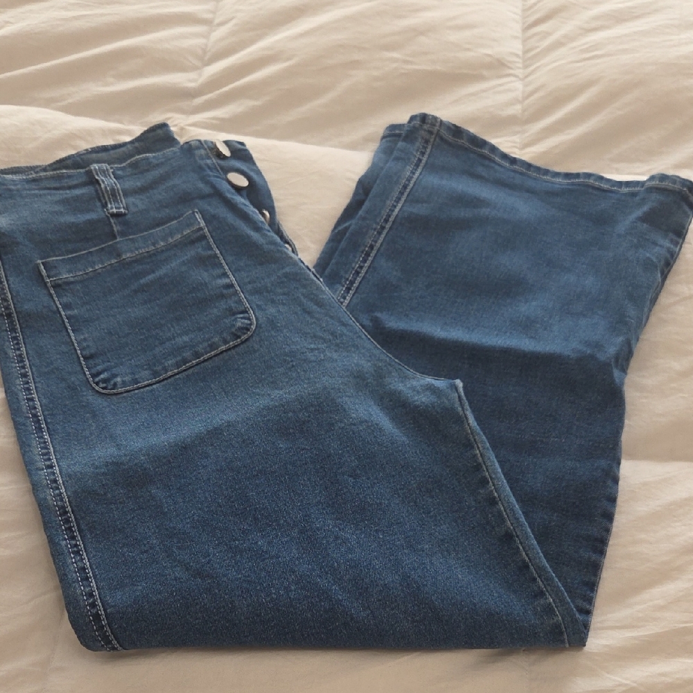 Sidefeel Women's Wide Leg Jeans High Waisted Stretchy Straight Leg - Never Worn - Picture 2 of 14